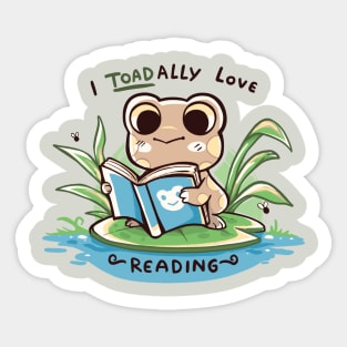 TOADally Love Reading Sticker